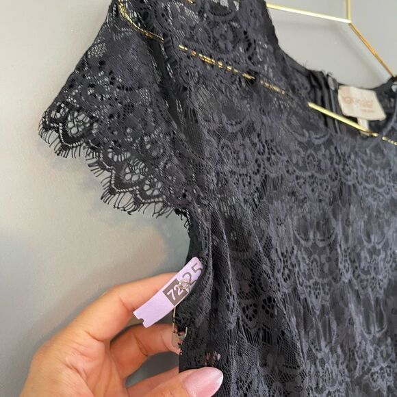 Keepsake the Label Lace Overlay Cap Sleeve Mini Dress || SZ S || Black - Picture 14 of 15